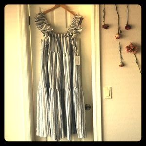 Apiece Apart blue striped dress